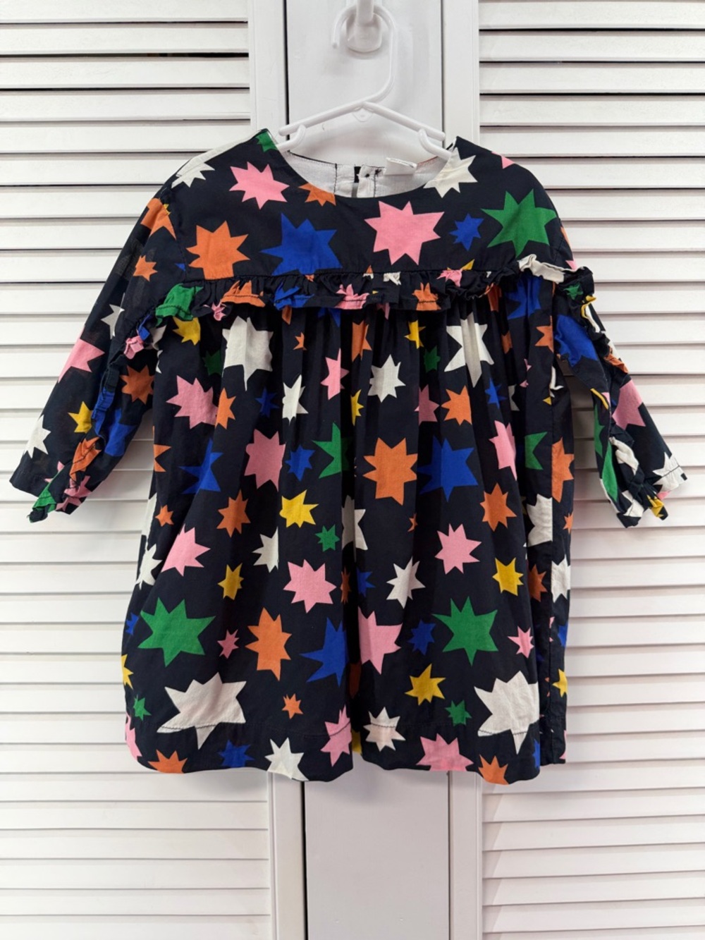 Stem size 3 girls  Black Star Print Ruffle Dress